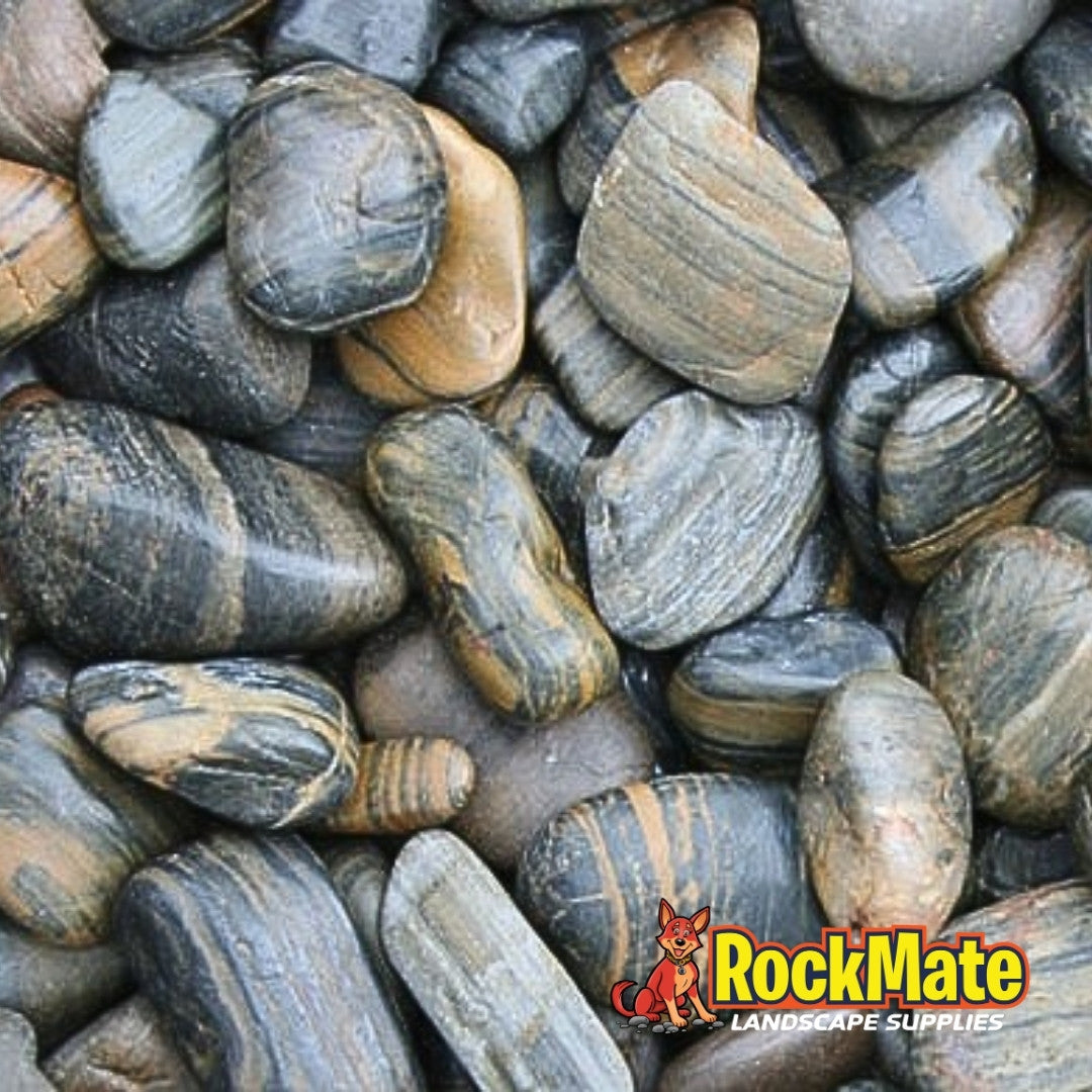 Kashmiri Tiger Stripe Polished Pebbles 20kg Bag