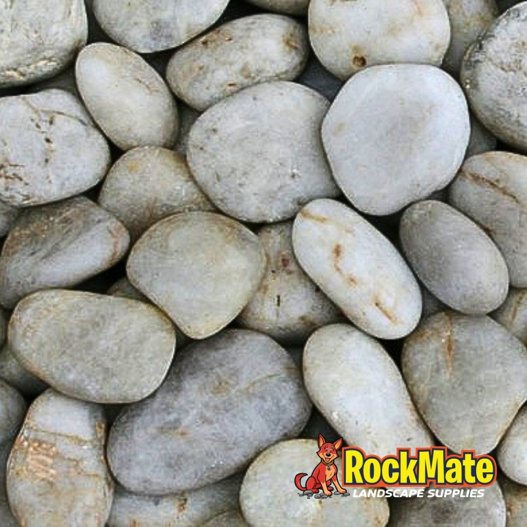 Kashmiri White Polished Pebbles 20kg Bag