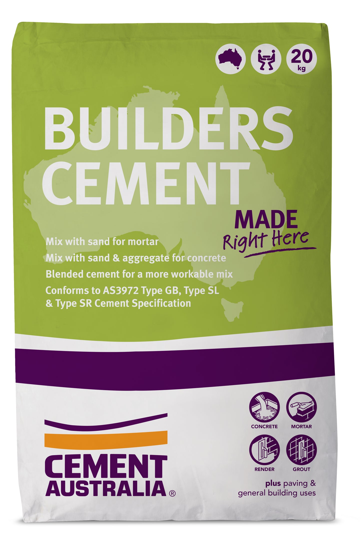 BUILDERS CEMENT 20KG (CEMENT AUS)