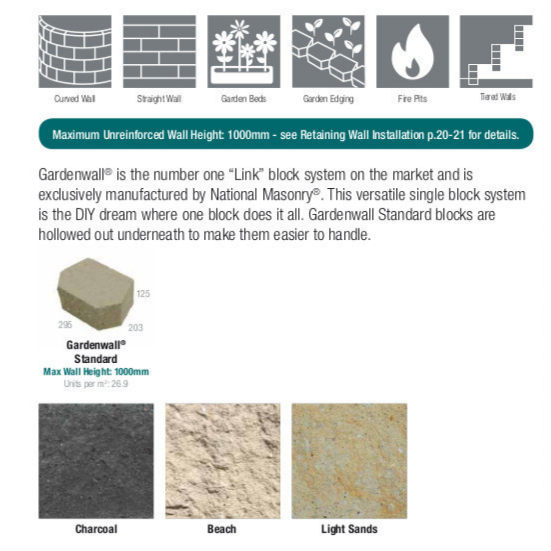 National Masonry Gardenwall Standard Block - Beach