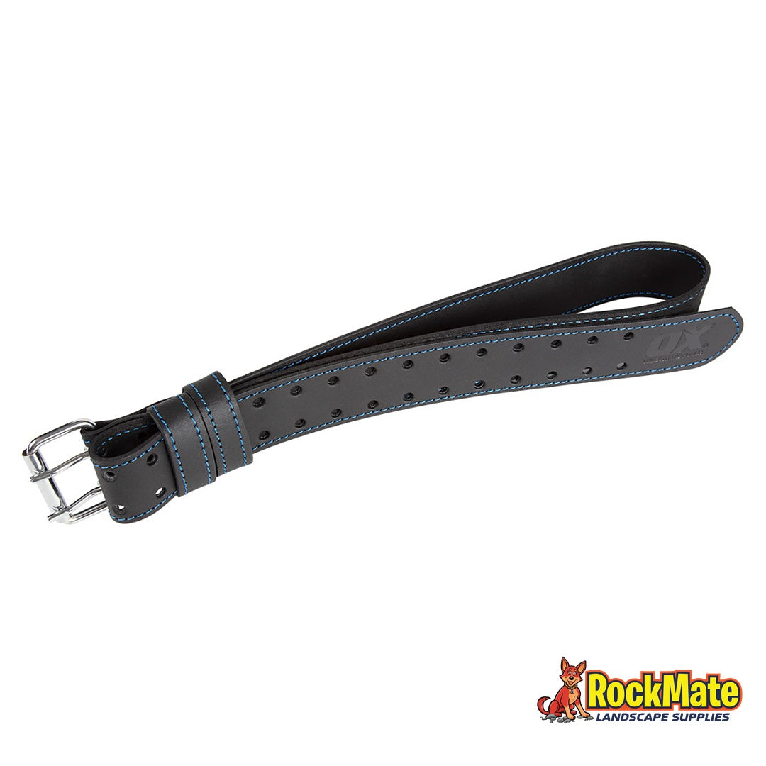 OX Trade Black Leather Belt | RockMate Landscape Supplies
