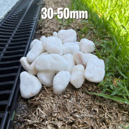 Snow White Pebbles - 20kg Bag