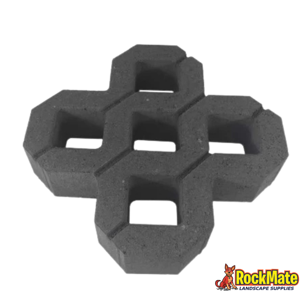 National Masonry Gridpave Concrete Pavers Charcoal