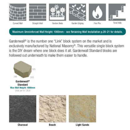 National Masonry Gardenwall Standard Block - Beach