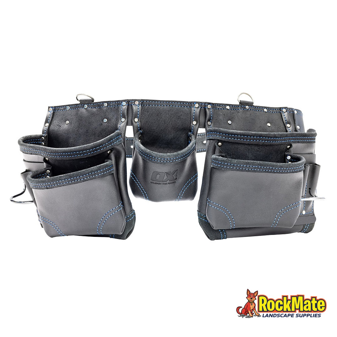 OX Trade Black Leather Construction Apron | RockMate Landscape Supplies