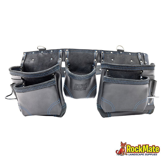 OX Trade Black Leather Construction Apron | RockMate Landscape Supplies