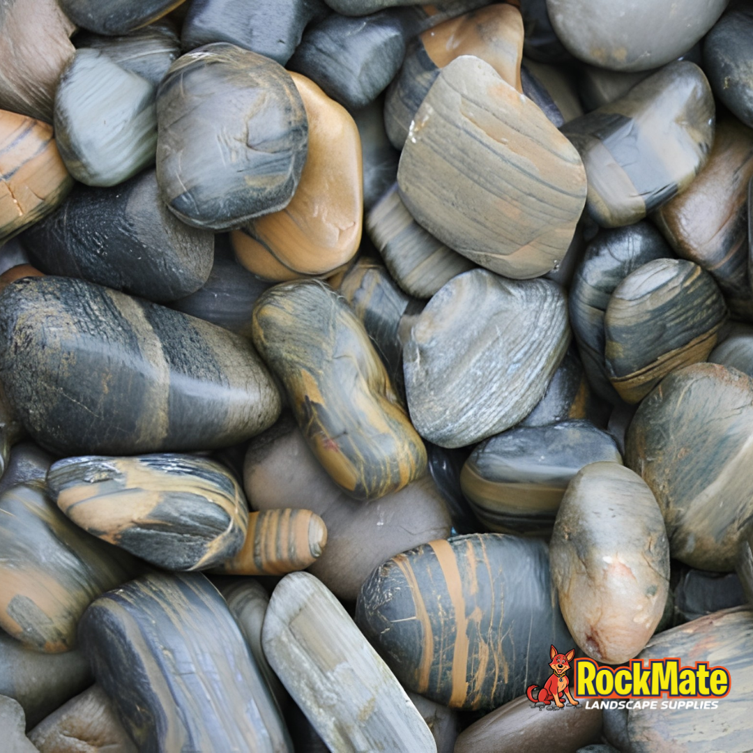 Kashmiri Tiger Stripe Polished Pebbles 20kg Bag