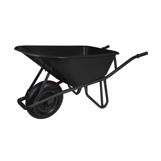 100L POLY TRAY WHEELBARROW BLACK