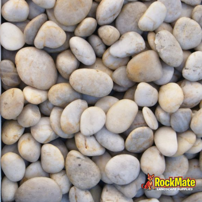 Kashmiri White Polished Pebbles 20kg Bag