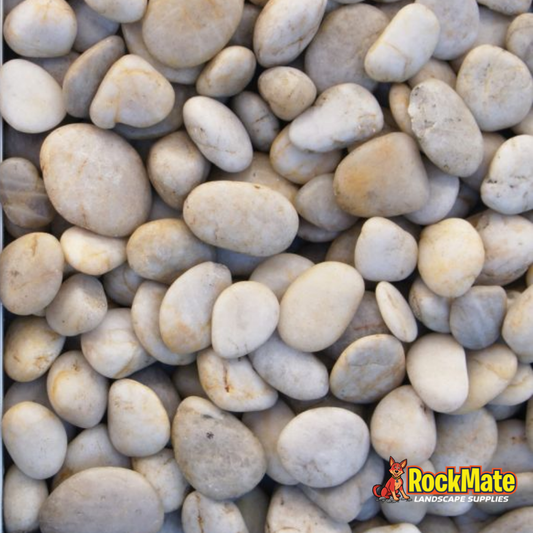 Kashmiri White Polished Pebbles 20kg Bag