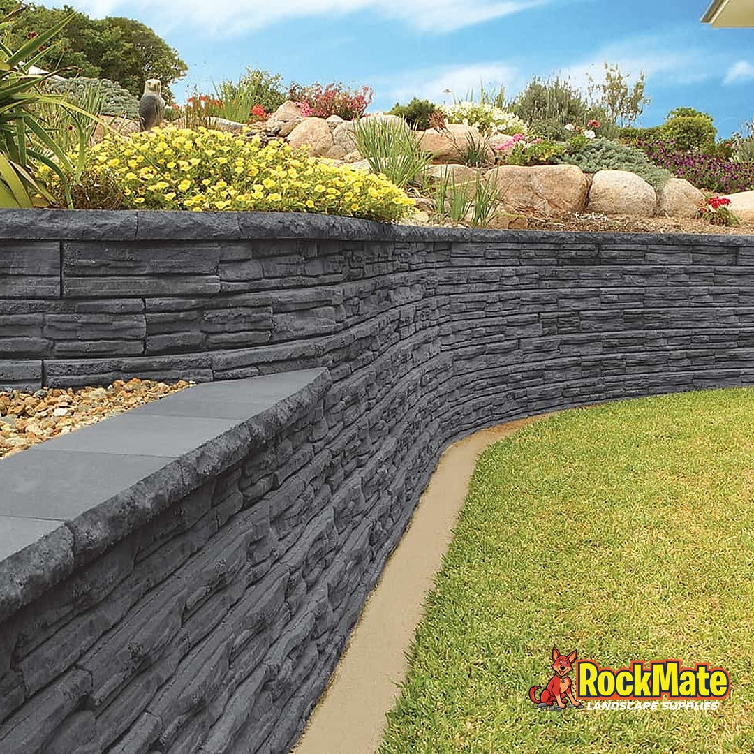 Adbri Masonry Natural Impressions Flagstone Wall Block - Ironstone installed