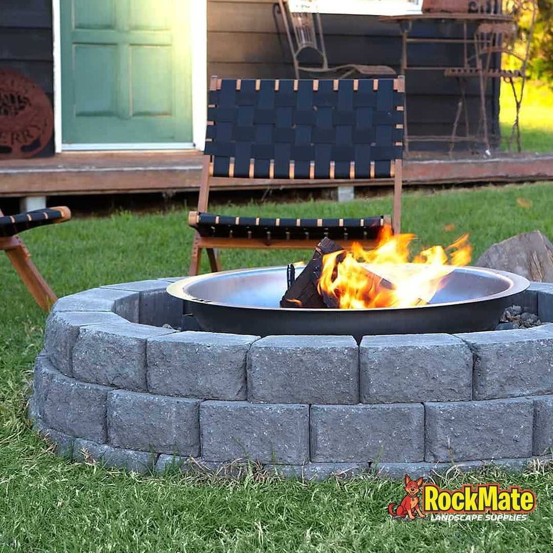 Adbri Masonry Hudson Stone Garden Edging Block - Charcoal installed
