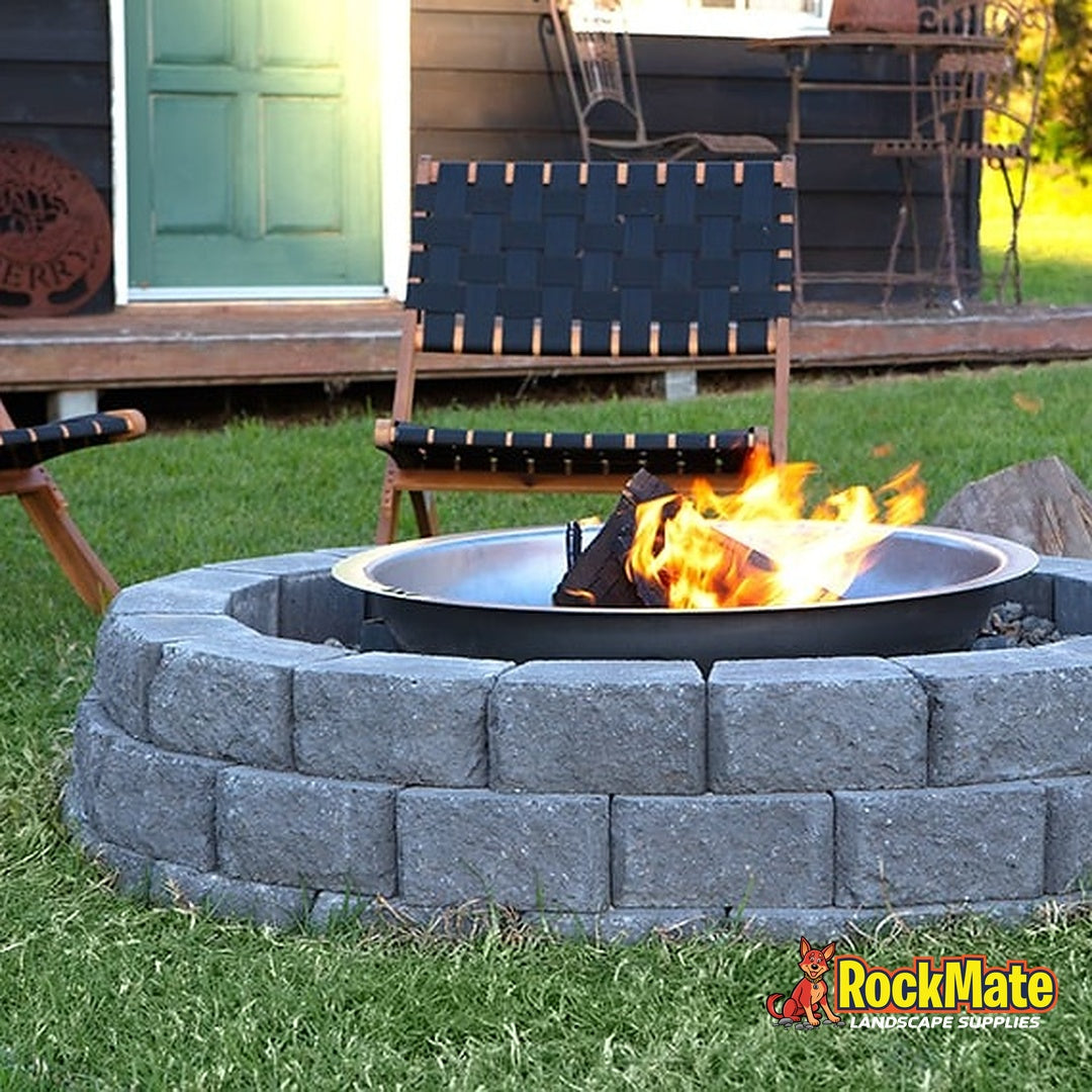 Adbri Masonry Hudson Stone Garden Edging Block - Charcoal installed