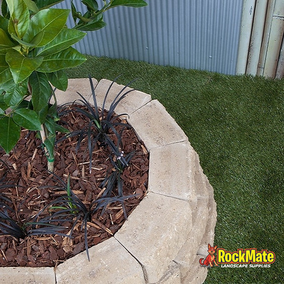 Adbri Masonry Hudson Stone Garden Edging Block - Oatmeal installed
