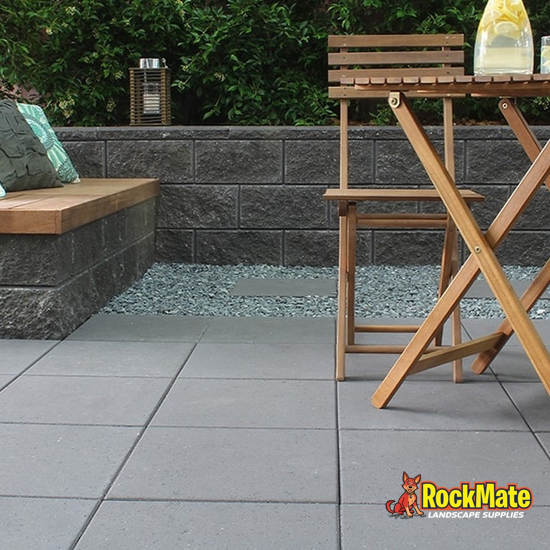 Adbri Masonry Quadro 40 Paver - Charcoal installed