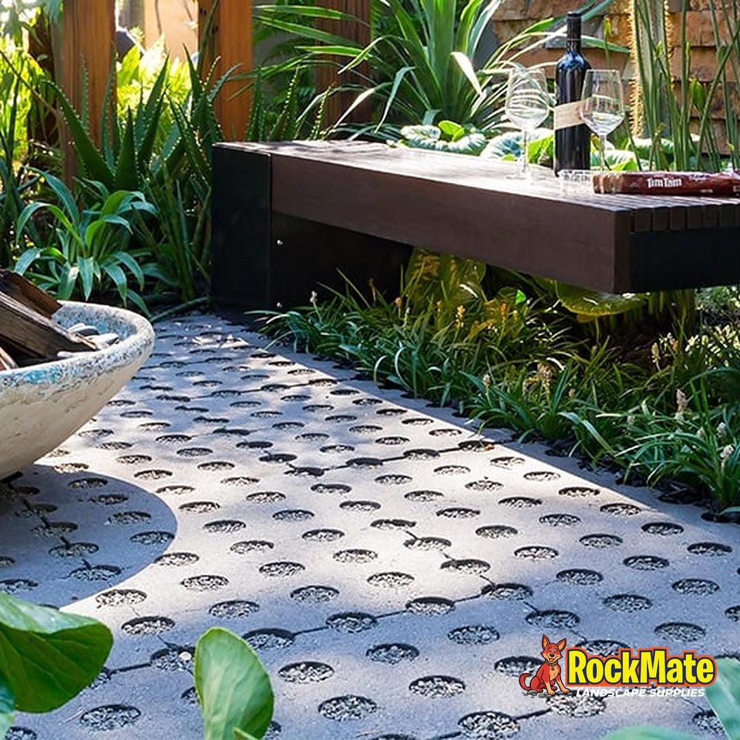 Adbri Masonry Turfgrid Paver - Charcoal installed