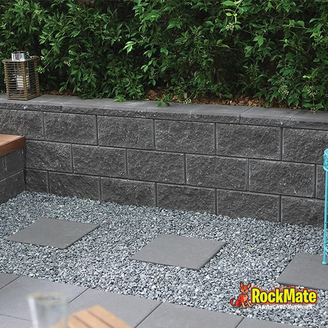 Adbri Masonry Versawall Corner Block - Charcoal installed