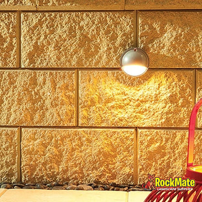 Adbri Masonry Versawall Retaining Wall Block - Oatmeal installed