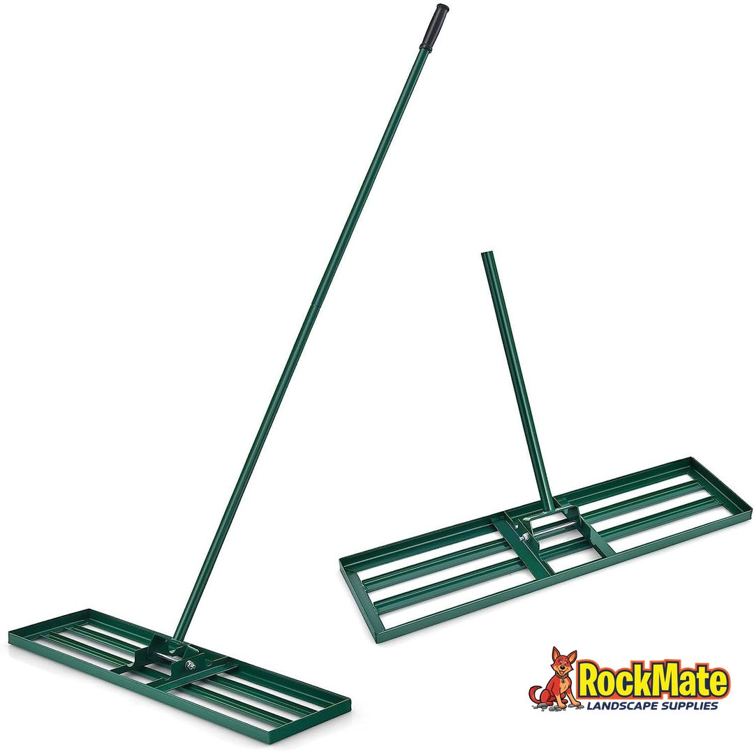 Greenleaf lawn levelling rake with 75 x 25cm steel head and 170cm handle