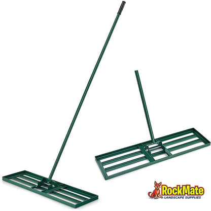 Greenleaf lawn levelling rake with 75 x 25cm steel head and 170cm handle