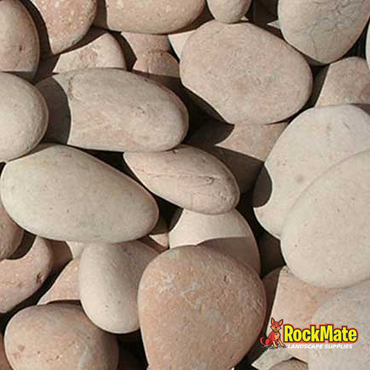 Kashmiri Pink Natural Pebbles, pale blush and cream tumbled stone