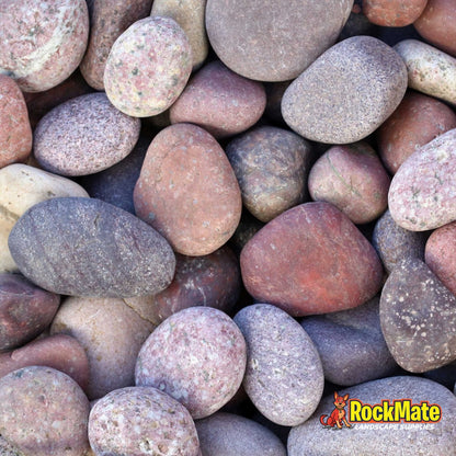 Kashmiri Sino Red Natural Pebbles, red and terracotta tumbled stone