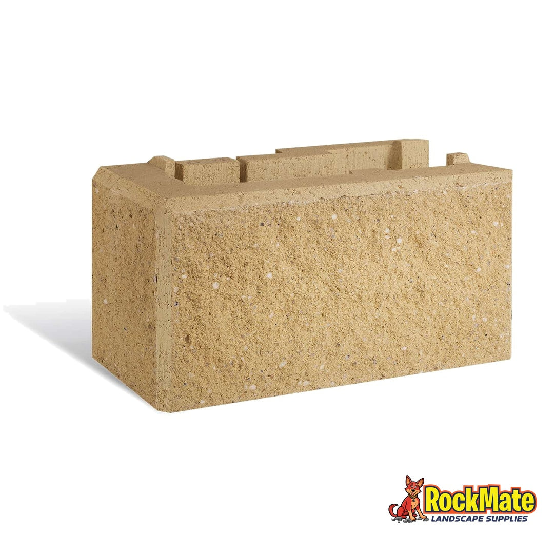 Adbri Masonry Versawall Corner Block - Sunstone, left hand