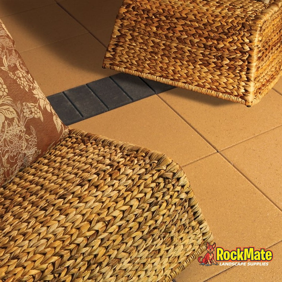 Adbri Masonry Quadro 40 Bullnose Paver - Sunstone installed