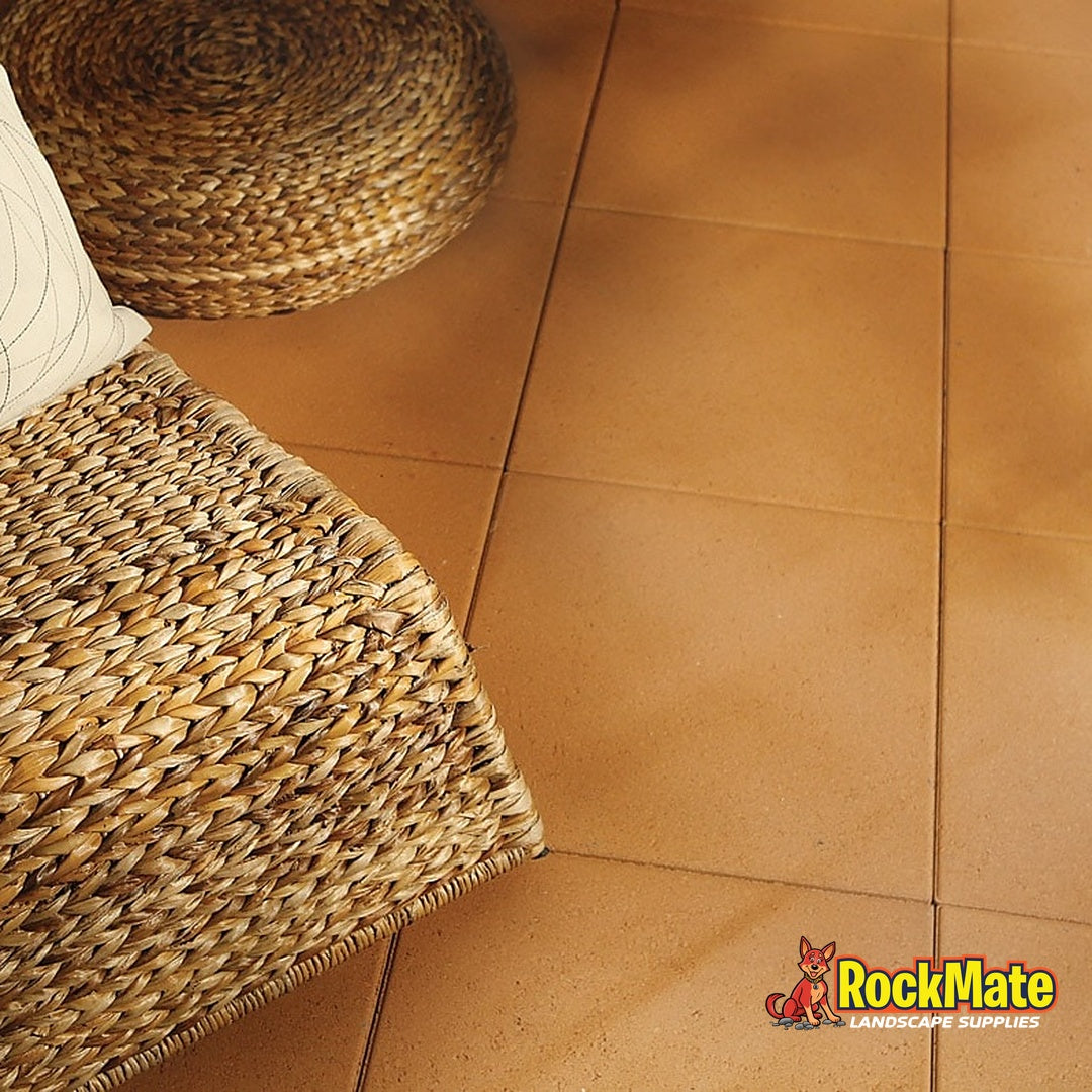 Adbri Masonry Quadro 40 Bullnose Paver - Terracotta installed