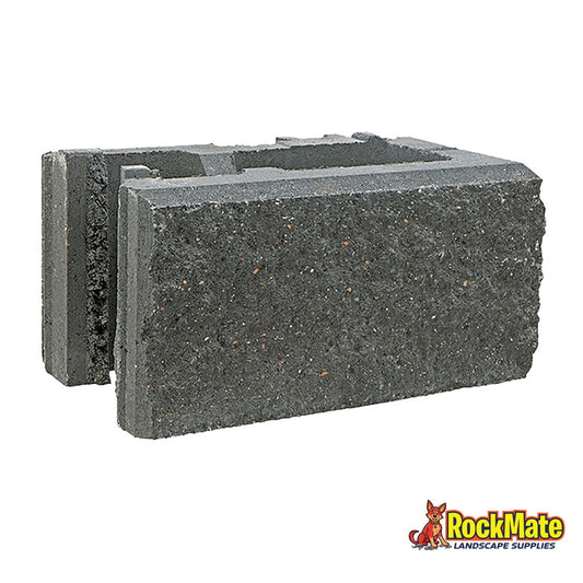 Adbri Masonry Versawall Corner Block - Charcoal, left hand